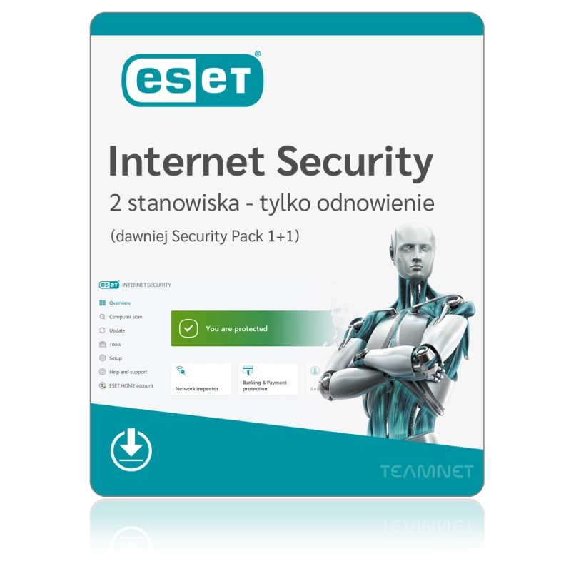 ESET Internet Security 2 stanowiska (dawniej Security Pack 1+1)
