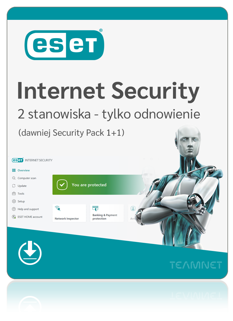 ESET Internet Security 2 stanowiska (dawniej Security Pack 1+1)